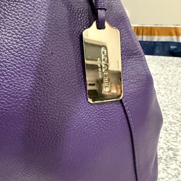 Coach Purple Leather Handbag - Picture 7 of 16
